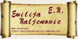 Emilija Maljenović vizit kartica